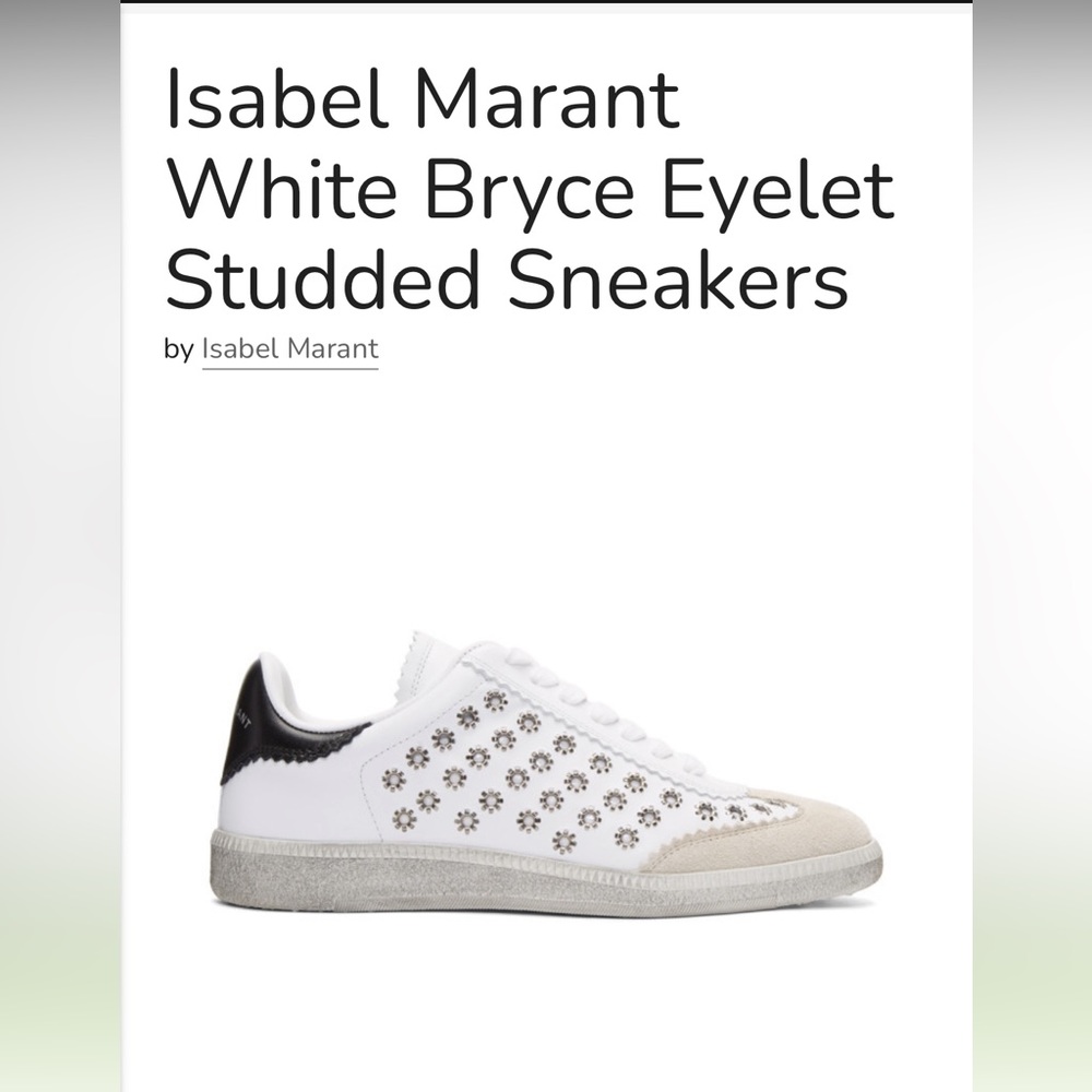 Isabel Marant eyelet studded tennis shoe